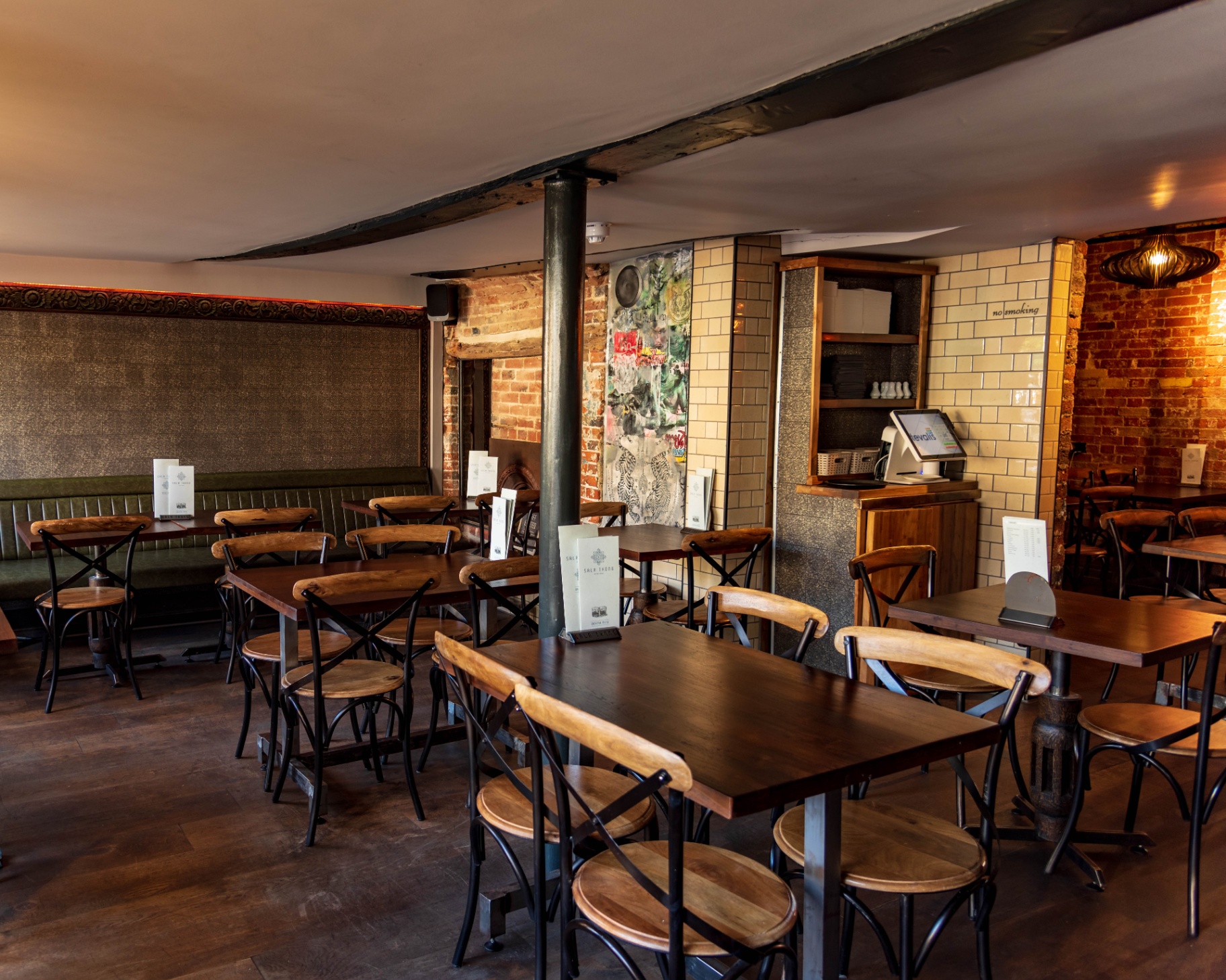Banquette and original artwork
