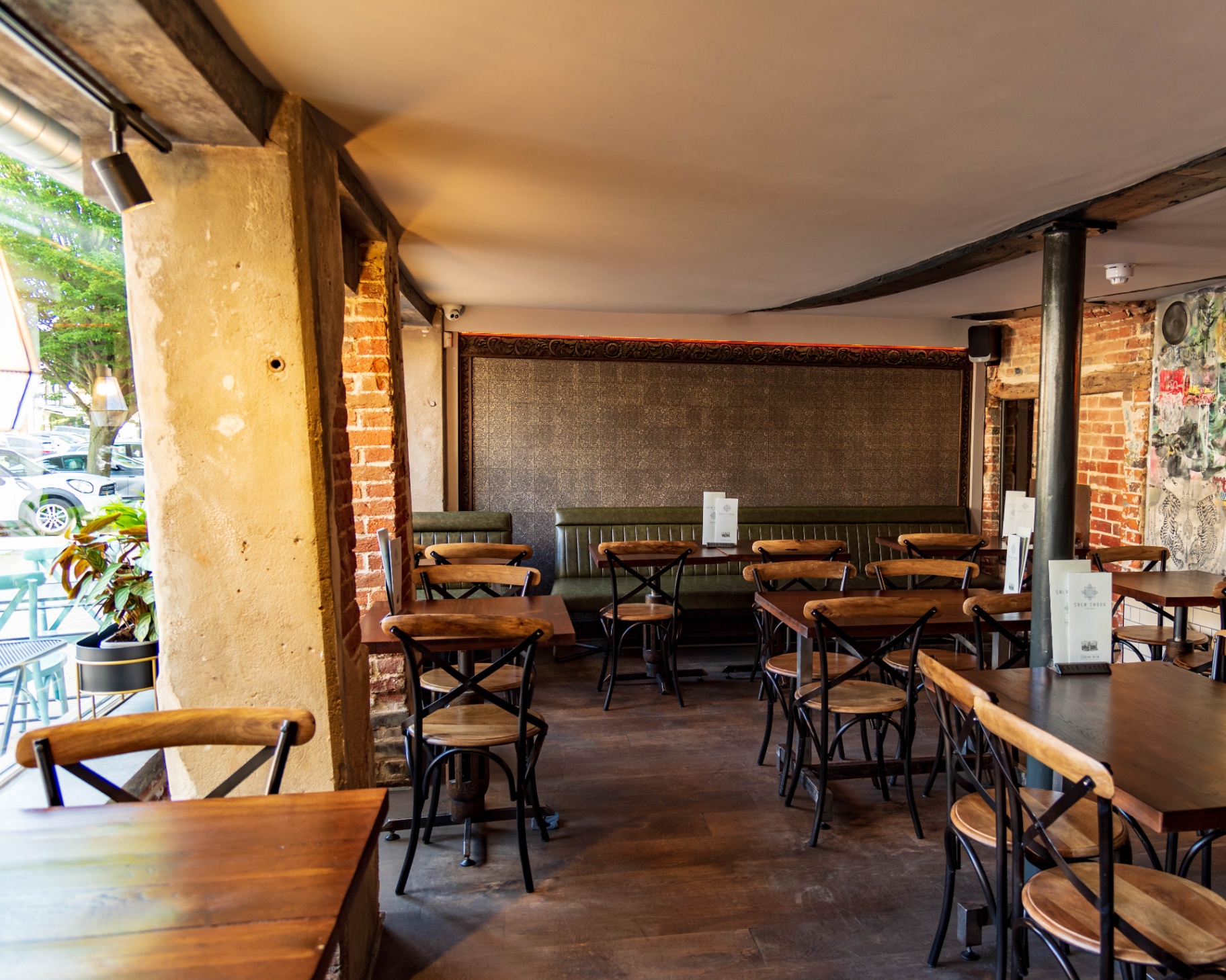 Dining tables by the front window